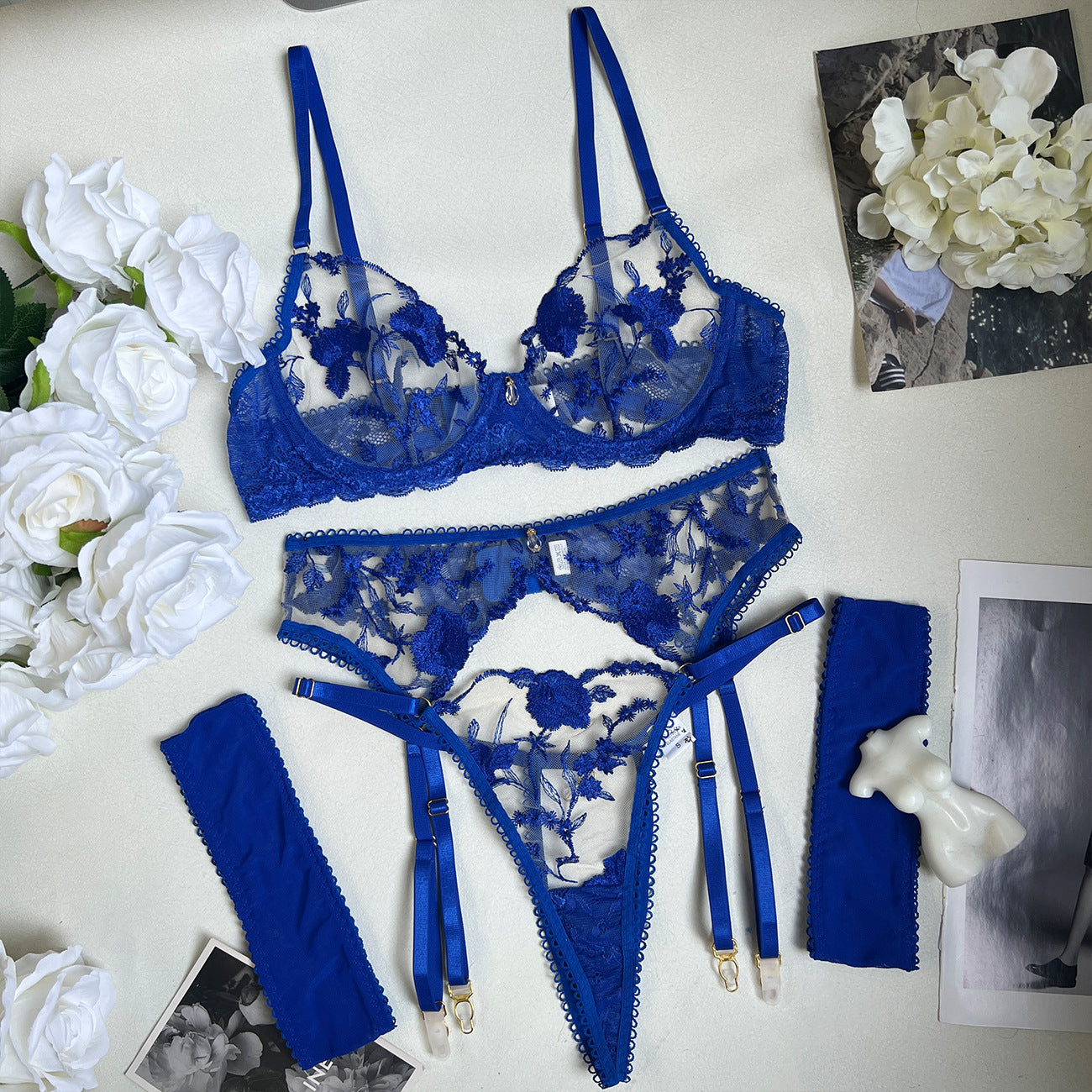 Tempting Sheer Lingerie 3-piece Set -Kinkelle