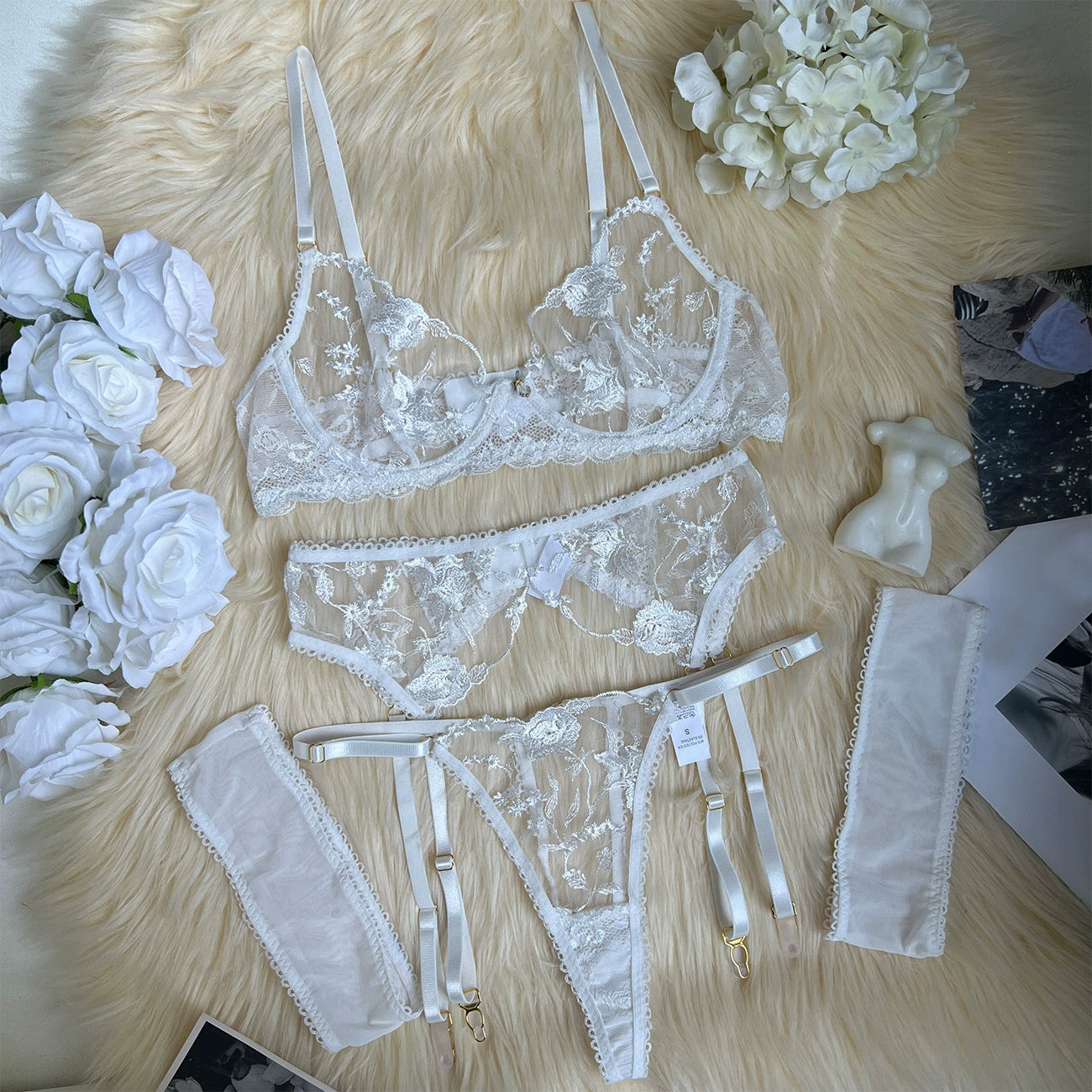 Tempting Sheer Lingerie 3-piece Set -Kinkelle