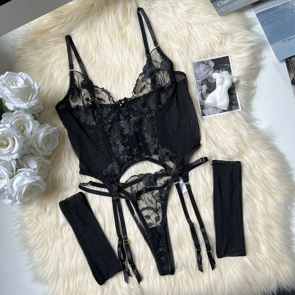 Tempting Sheer Lingerie 3-piece Set -Kinkelle